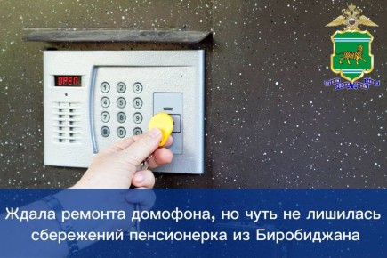 Ждала ремонта домофона, но чуть не лишилась сбережений пенсионерка из Биробиджана