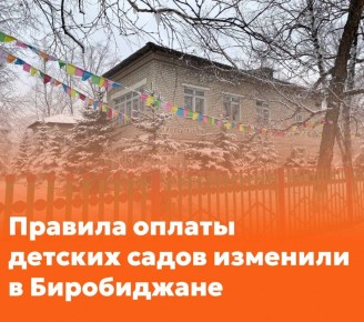 Правила оплаты детских садов изменили в Биробиджане