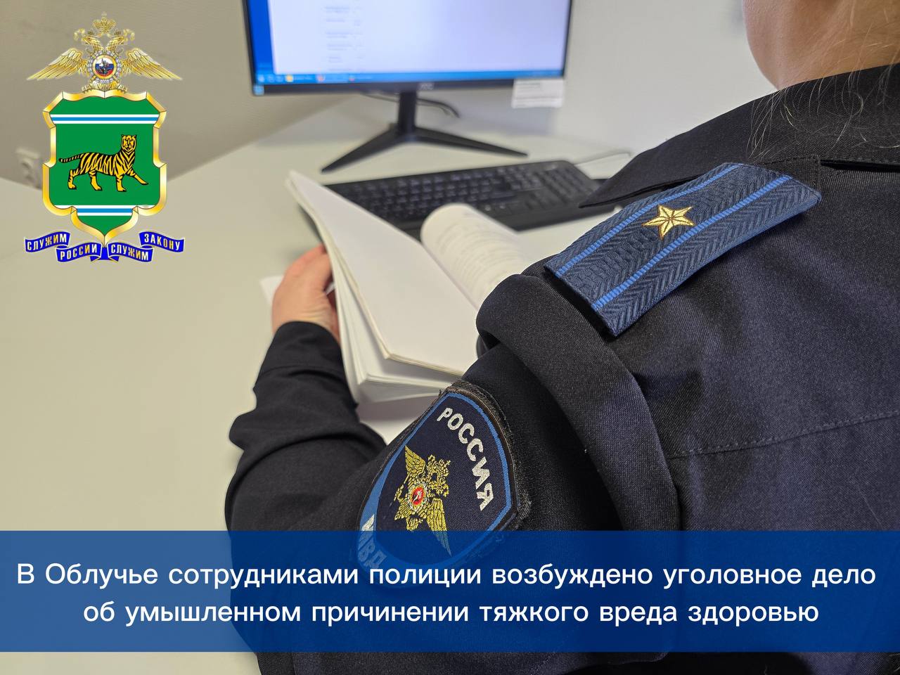 В Облучье сотрудниками полиции возбуждено уголовное дело об умышленном причинении тяжкого вреда здоровью