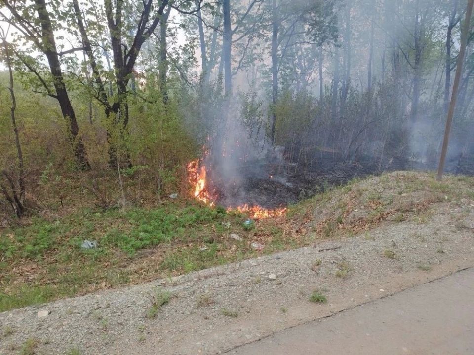 На полигоне ТБО в Биробиджане ликвидируют возгорание На полигоне ТБО в Биробиджане ликвидируют возгорание
