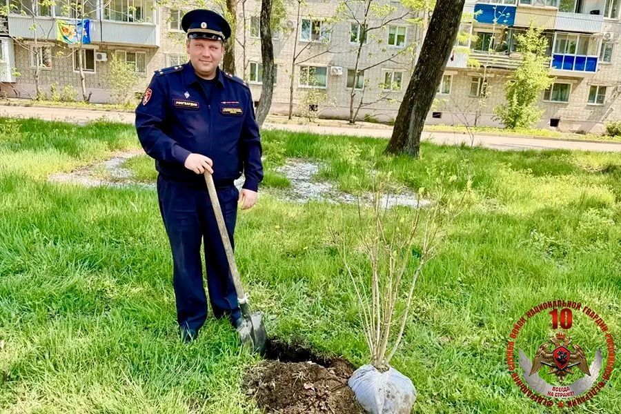 На Дальнем Востоке росгвардейцы приняли участие в высадке деревьев в городских парках На Дальнем Востоке росгвардейцы приняли участие в высадке деревьев в городских парках