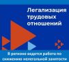 На территории области Межведомственной комиссией по противодействию нелегальной занятости и ее рабочими группами проводится работа по снижению уровня нелегальной занятости и легализации трудовых отношений