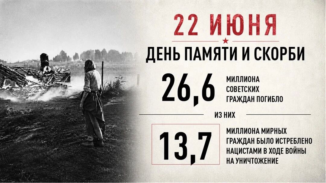 22 июня 2026 года в 12:15 по всей стране пройдет масштабная Всероссийская акция «Минута молчания», посвящённая памяти жертв Великой Отечественной войны 22 июня 2026 года в 12:15 по всей стране пройдет масштабная Всероссийская акция «Минута молчания», посвящённая памяти жертв Великой Отечественной войны