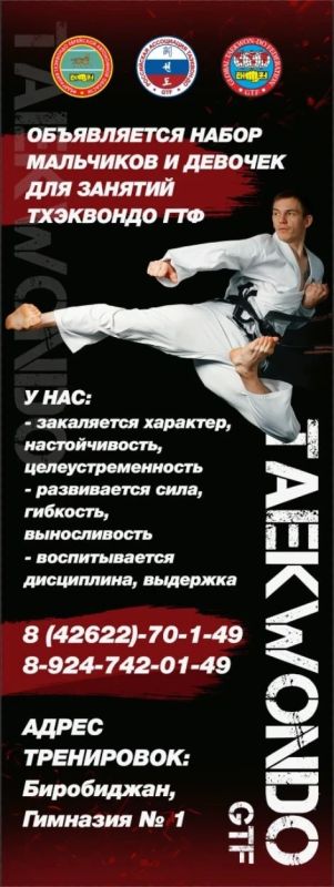 В Биробиджане открыт набор в секцию тхэквондо ГТФ