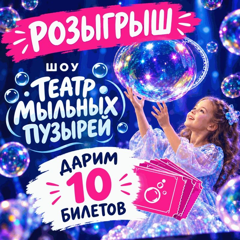 Дарим 10 билетов на шоу «Театр мыльных пузырей» (0+)