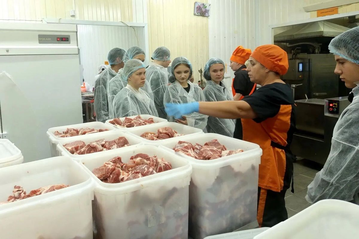 Путь к будущей профессии: школьники познакомились с производством мясных полуфабрикатов Путь к будущей профессии: школьники познакомились с производством мясных полуфабрикатов