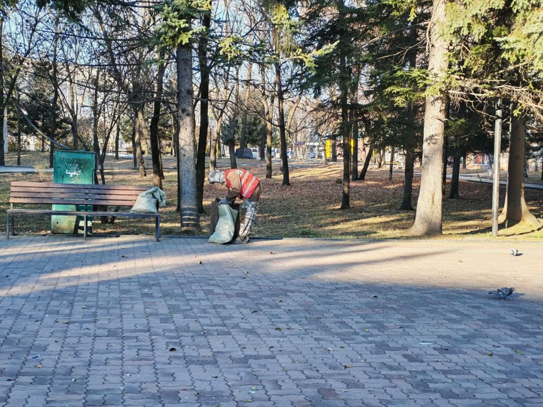 В Биробиджане продолжается осенняя уборка